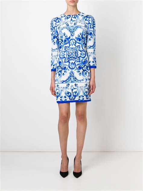 dolce gabbana tile print dress|dolce and gabbana famous dresses.